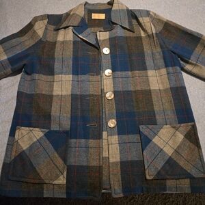 Pendleton Wool Plaid Shirt - Blue, Gray, Red